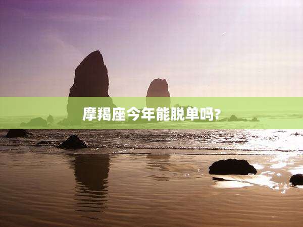 摩羯座今年能脱单吗?