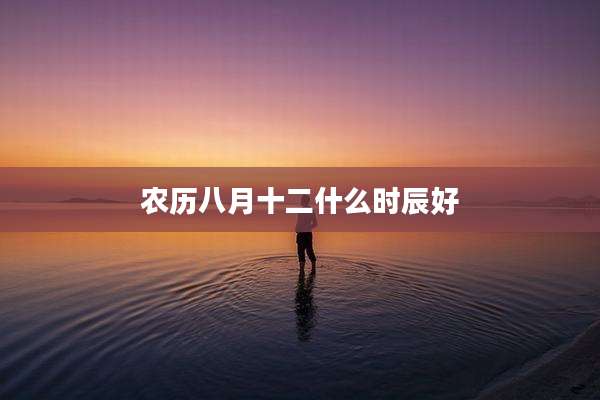 农历八月十二什么时辰好
