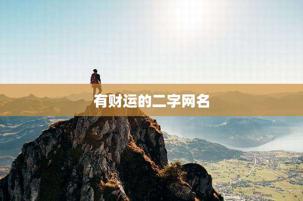 有财运的二字网名
