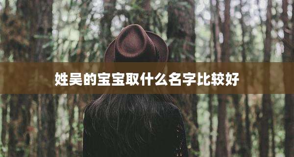 姓吴的宝宝取什么名字比较好