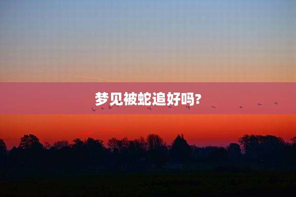 梦见被蛇追好吗?