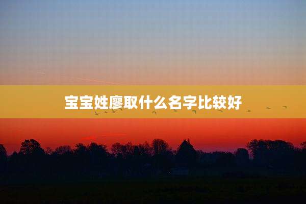 宝宝姓廖取什么名字比较好