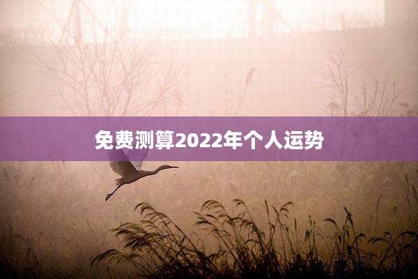 免费测算2022年个人运势