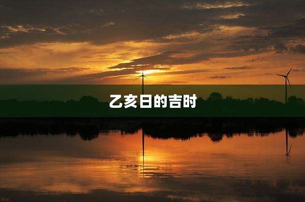 乙亥日的吉时