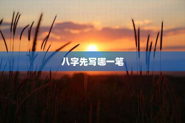 八字先写哪一笔