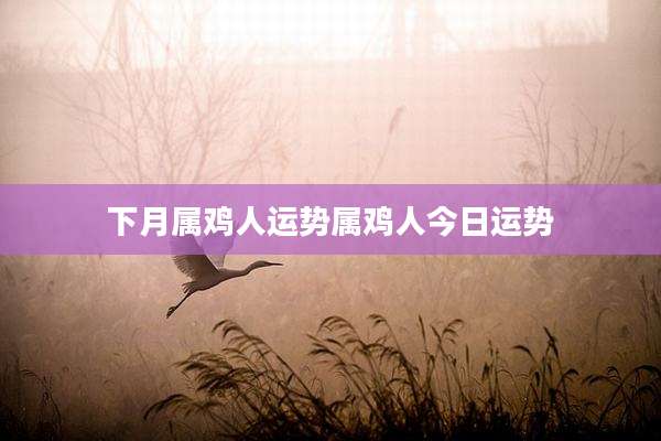 下月属鸡人运势属鸡人今日运势