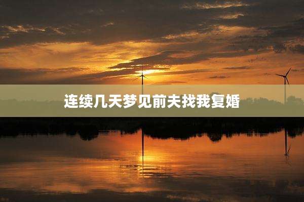 连续几天梦见前夫找我复婚
