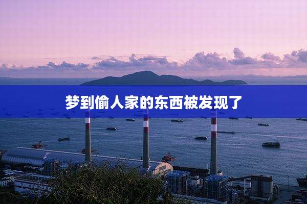 梦到偷人家的东西被发现了