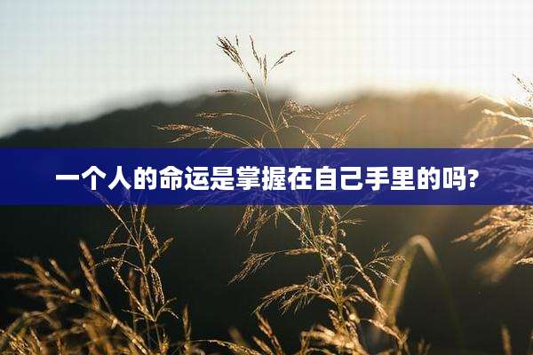 一个人的命运是掌握在自己手里的吗?