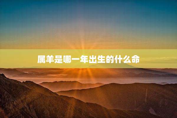 属羊是哪一年出生的什么命