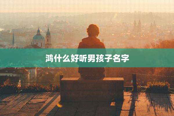 鸿什么好听男孩子名字