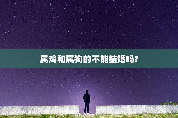 属鸡和属狗的不能结婚吗?