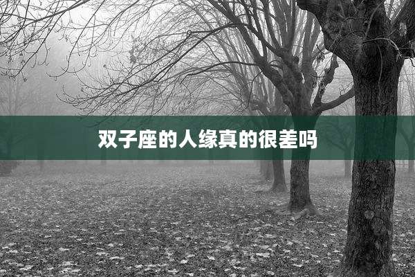 双子座的人缘真的很差吗