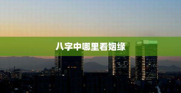 八字中哪里看姻缘
