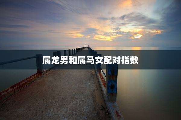 属龙男和属马女配对指数