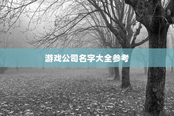 游戏公司名字大全参考