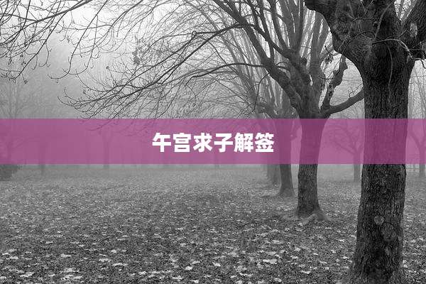 午宫求子解签