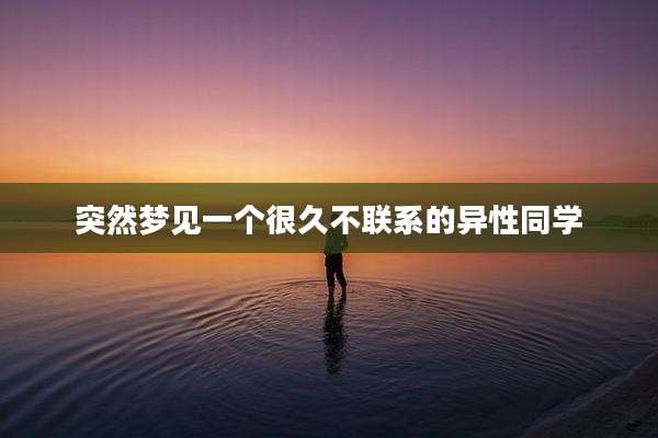 突然梦见一个很久不联系的异性同学