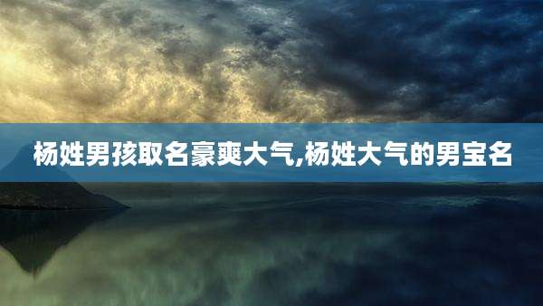 杨姓男孩取名豪爽大气,杨姓大气的男宝名