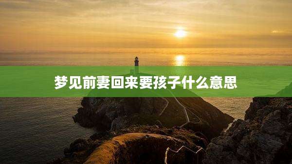 梦见前妻回来要孩子什么意思