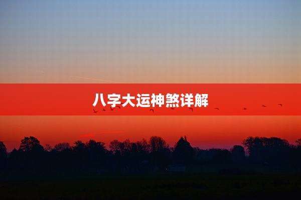八字大运神煞详解