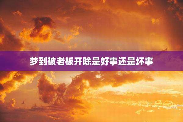 梦到被老板开除是好事还是坏事