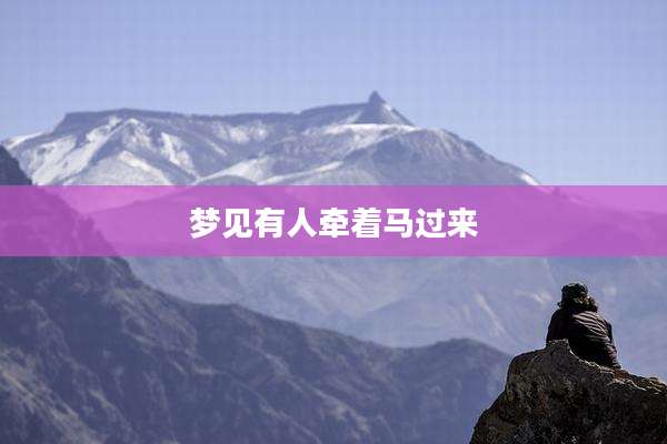梦见有人牵着马过来