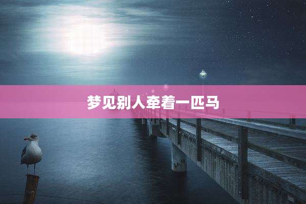 梦见别人牵着一匹马