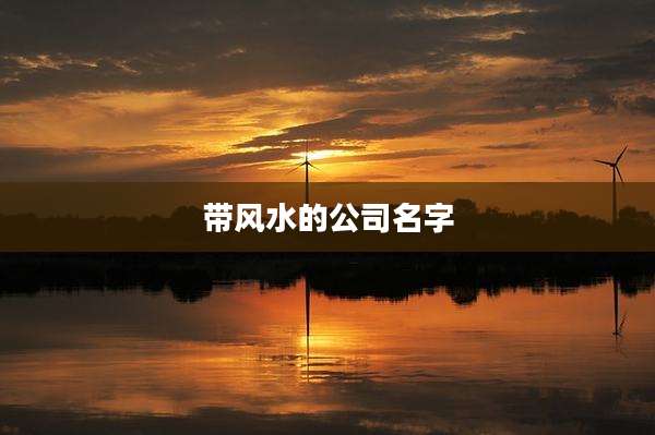 带风水的公司名字
