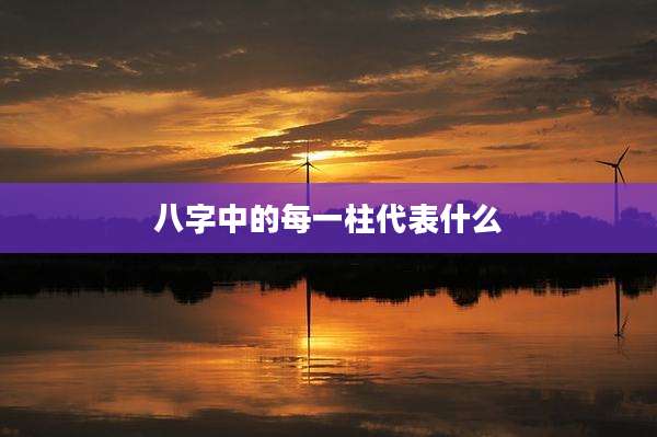 八字中的每一柱代表什么