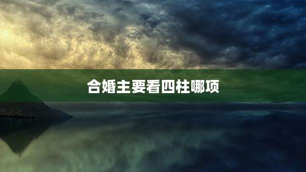 合婚主要看四柱哪项