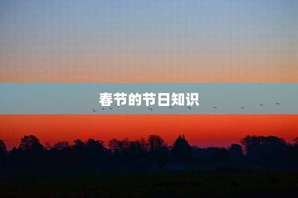 春节的节日知识