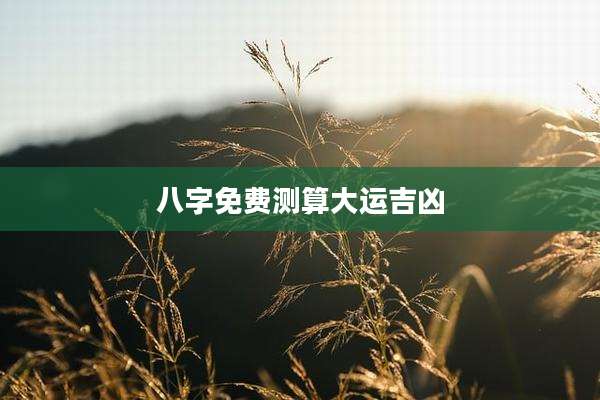 八字免费测算大运吉凶