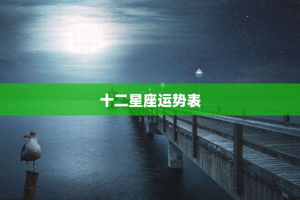 十二星座运势表