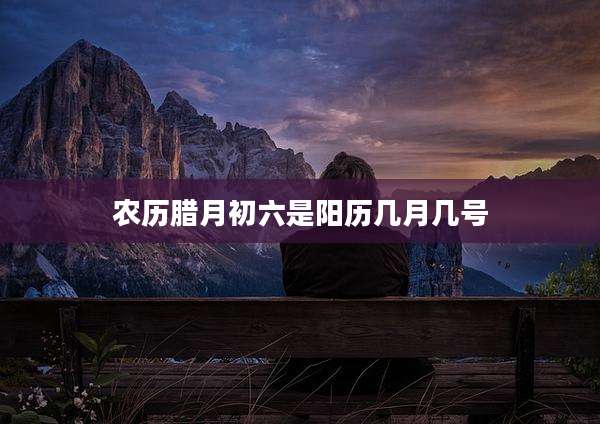 农历腊月初六是阳历几月几号