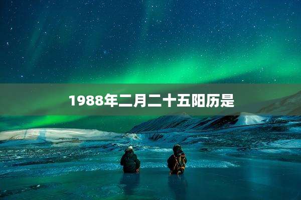 1988年二月二十五阳历是