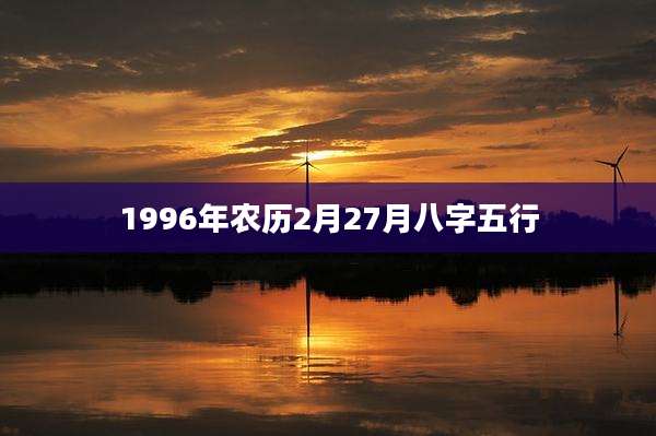 1996年农历2月27月八字五行