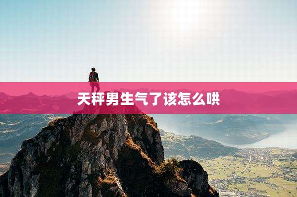天秤男生气了该怎么哄
