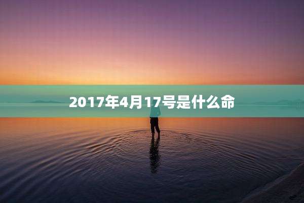 2017年4月17号是什么命