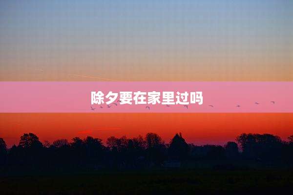 除夕要在家里过吗