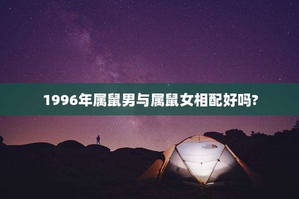 1996年属鼠男与属鼠女相配好吗?