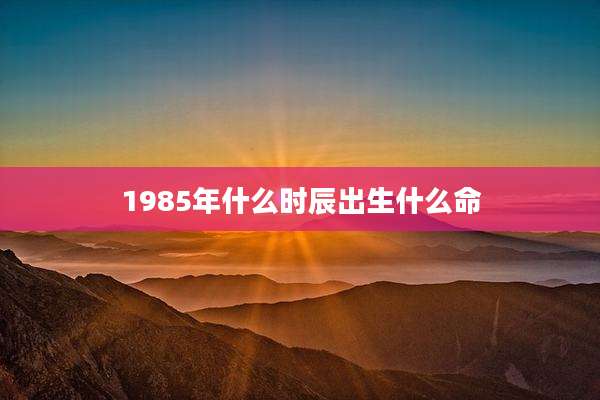 1985年什么时辰出生什么命