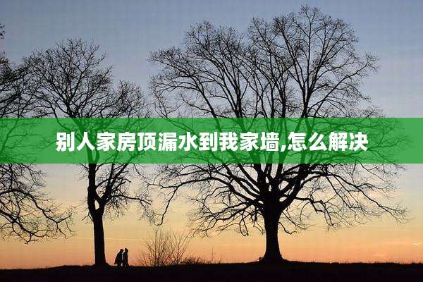 别人家房顶漏水到我家墙,怎么解决