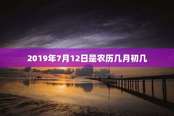 2019年7月12日是农历几月初几