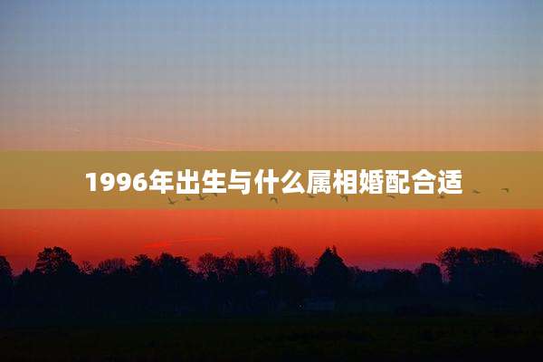 1996年出生与什么属相婚配合适