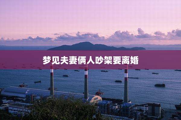 梦见夫妻俩人吵架要离婚