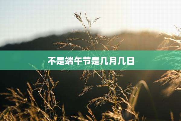 不是端午节是几月几日