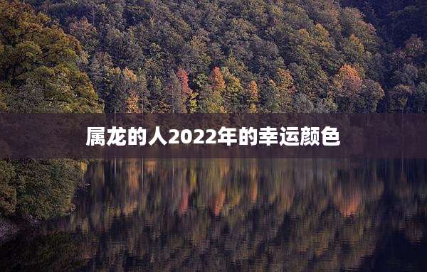 属龙的人2022年的幸运颜色