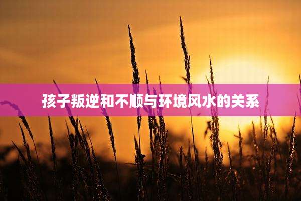 孩子叛逆和不顺与环境风水的关系