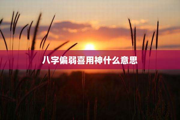 八字偏弱喜用神什么意思